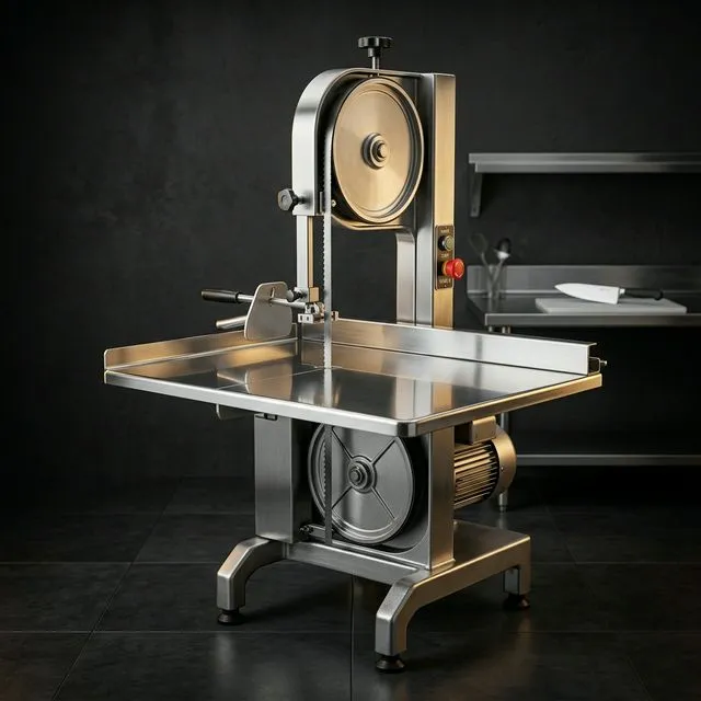 Commercial band saw for butchery operations — essential equipment for meat processing